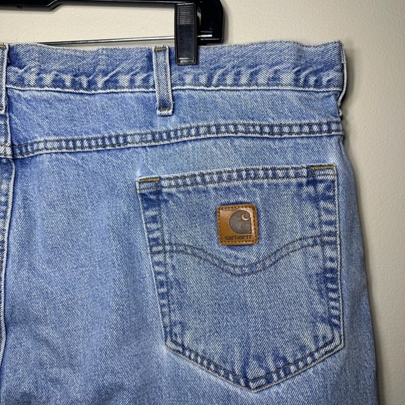 Carhartt Men's Relaxed Fit Straight Leg Flat Front Blue Denim Jeans 44X32 - Picture 9 of 11